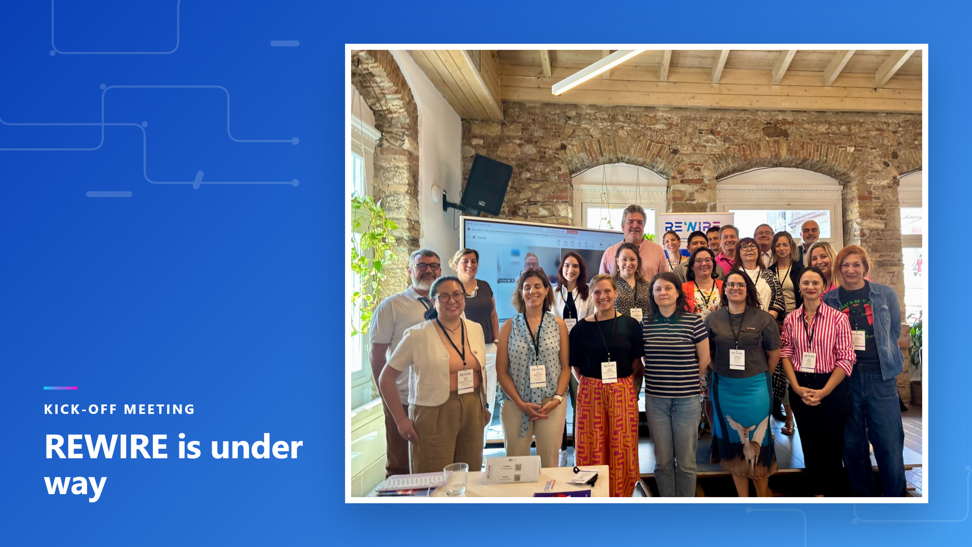 REWIRE partners and pilot organisations at the Athens kick-off meeting.